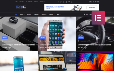 Responsive Techtonix - Tech Blog Elementor Wordpress #73855