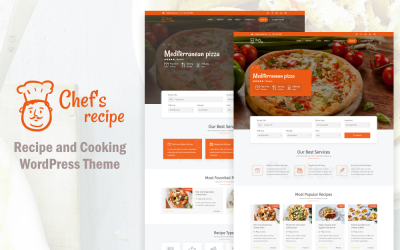 Responsywny motyw WordPress Chef's Recipe - Food & Recipe #73859