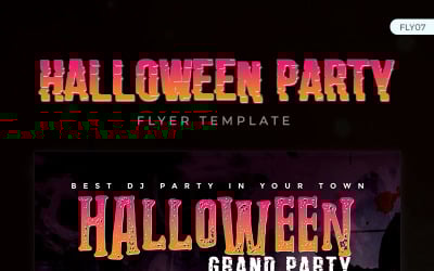 Folleto de la gran fiesta de Halloween - Plantilla de identidad corporativa
