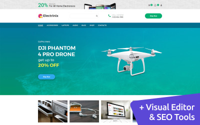 Responsivt Electrinix - Electronics Shop MotoCMS Ecommerce Template MotoCMS Ecommerce-mall #73920