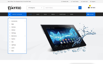 Responsywny motyw WooCommerce Ayfic - Multipurpose Mega Shop #73913