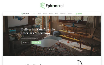 Responsywny szablon Landing Page Ephemeral - Interior Design Agency HTML #73997
