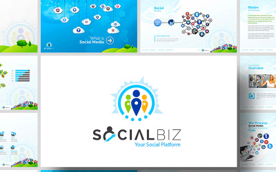 SocialBiz | Шаблон PowerPoint для социальных сетей