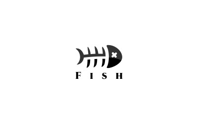 Szablon Logo kości ryb