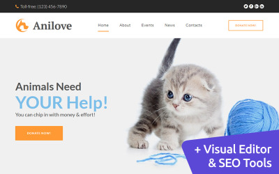 Szablon Moto CMS 3 Anilove - Animal Shelter Moto CMS 3 Template #73996