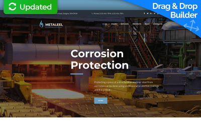 Moto CMS 3 Template namens "Metaleel - Steel Company" #74050