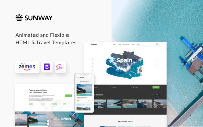 Responsive Sunway - Travel Agency Multipurpose HTML Web Sitesi #74092