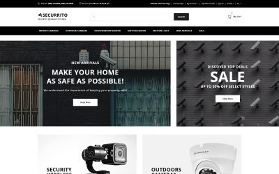 Securrito - шаблон продуктів OpenCart для магазину продуктів безпеки