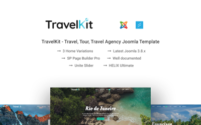 "TravelKit" Responsive Joomla Template №74067
