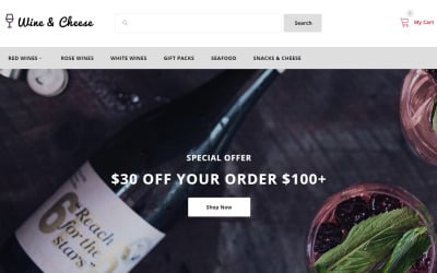 Wine &amp; Cheese - Wine Shop OpenCart Template