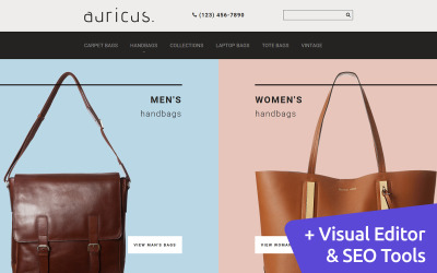 Auricus - Šablona elektronického obchodu s kabelkami MotoCMS