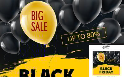 "Black Friday Responsive Email + StampReady Builder" modèle Bulletin adaptatif #74177