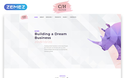 C / H Glitch - бизнес-шаблон многостраничного веб-сайта HTML5