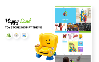Happy Land - motyw Shopify dla sklepu z zabawkami