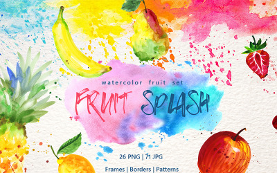 Ilustrace "Watercolor Fruits PNG Set" #74112