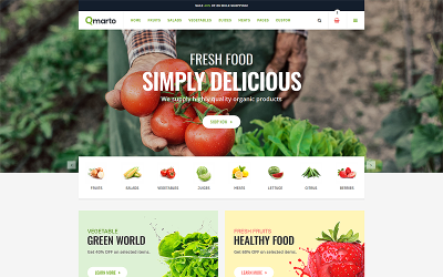 Responsive Qmarto - Organic Store HTML5 Website Template Web Sitesi #74160