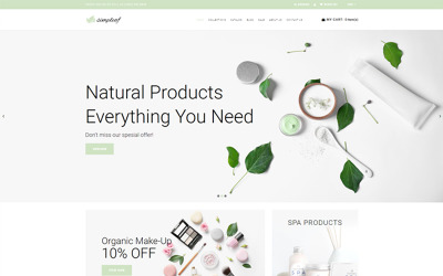 Simpleaf - Organisk kosmetikaffär Shopify-tema