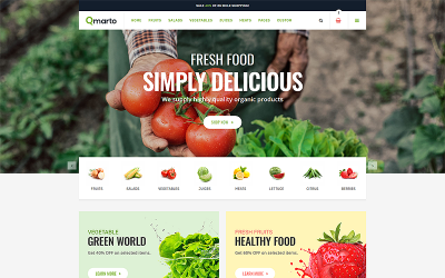 Tema Siti Web Responsive #74160 "Qmarto - Organic Store HTML5"