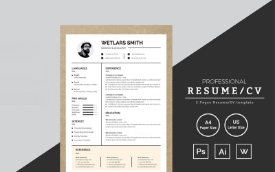 Wetlars Smith Designer &amp;amp; Developer CV-sjabloon