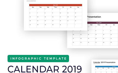 Calendário 2019 - planejador de infográfico