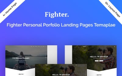 Modelo de página inicial HTML5 do portfólio pessoal do lutador