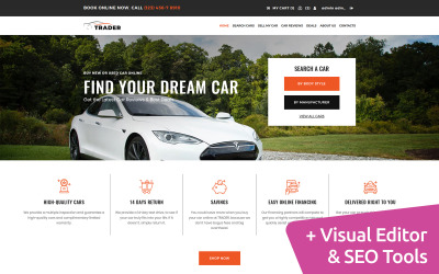 Obchodník - prodejce automobilů MotoCMS Šablona elektronického obchodu