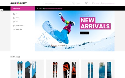 Reszponzív SnowSport - Extreme Sports Gear Magento sablon 74256
