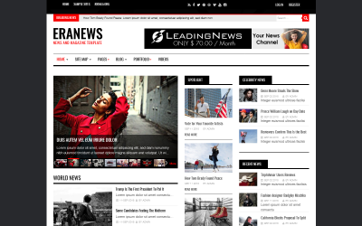 "Eranews News and Magazine" Responsive Joomla Template №74344