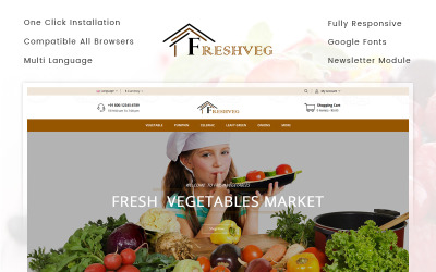 "FreshVeg - Vegetable Store" - адаптивний OpenCart шаблон №74329
