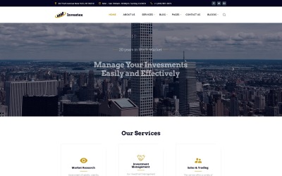 "Investex - Investment Ready-to-Use" modèle web adaptatif #74363