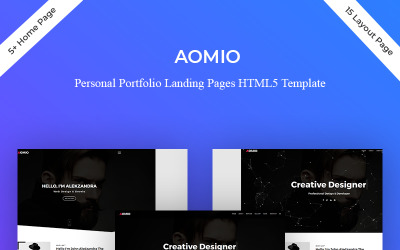 Modello di pagina di destinazione del portfolio personale Aomio