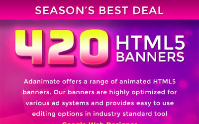 Pacote de banner premium - banner animado de banner HTML5 420