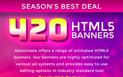 Premium Banner Bundle - 420 Animated HTML5 Banner Animated Banner #74377