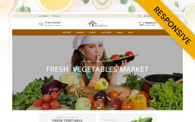 Responsive FreshVeg - Vegetable Store OpenCart Template #74329