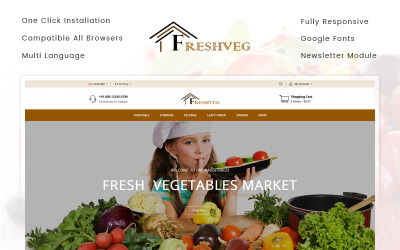 Template OpenCart Responsive #74329 "FreshVeg - Vegetable Store"