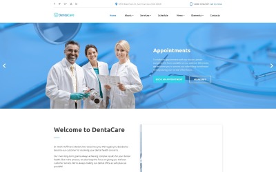 DentaCare - Dental Clinic-färdig webbplatsmall