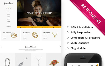 Jewelico - Адаптивный OpenCart шаблон для ювелирного магазина