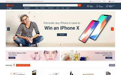 Magento Theme namens "Shopee - Premium Marketplace Responsive" #74424