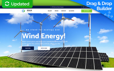 Modello di Landing Page Responsive #74405 "Solix - Solar Energy"