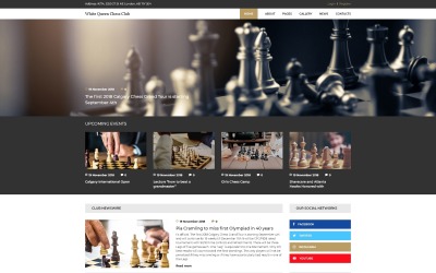 Reszponzív White Queen Chess Club - Chess Joomla Template Joomla sablon 74419