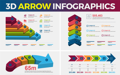 Flèche 3D - éléments infographiques