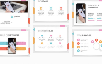 Modello PowerPoint con puntini colorati