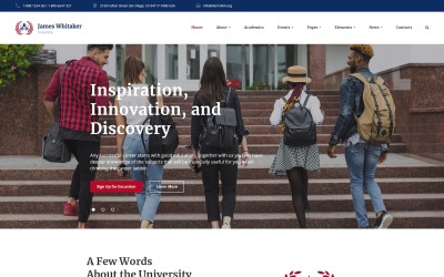 Responsive James Whitaker - University Ready-to-Use Web Sitesi #74596