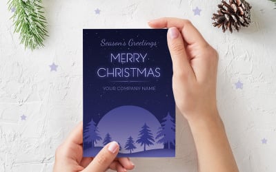 Сезонная поздравительная открытка - Рождественский специальный шаблон PSD