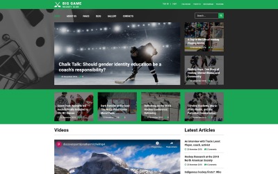 Big Game - Modèle Joomla prêt à l'emploi du site Web de l'équipe de hockey
