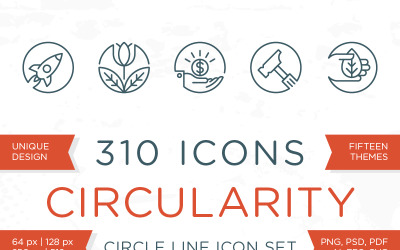 Circularité - ensemble d&amp;#39;icônes de ligne de cercle