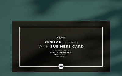 Clean Resume with Business Card Resume Template