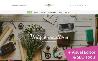 "Handmade - Art Supplies Moto CMS 3 Template" Moto CMS 3 模板 #74678