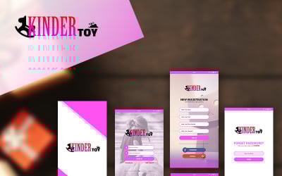 KinderToy - Elementos de la interfaz de usuario PSD de la aplicación Toy Store