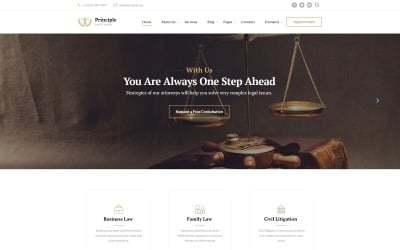 Prinzip - Gesetz Gebrauchsfertige Website-Vorlage